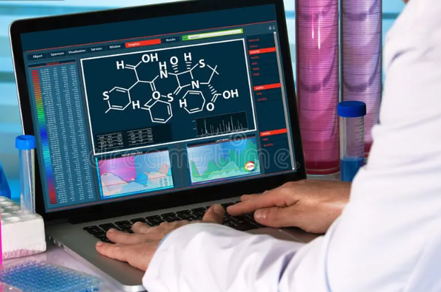 chemist on the computer