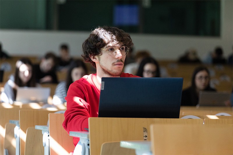 A student attending a lecture
