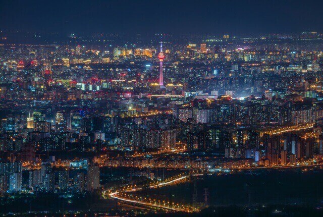 A city at night