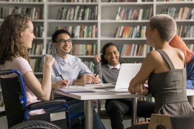 People during a meeting