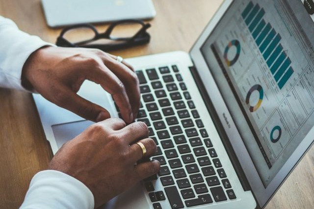 Man working with a computer