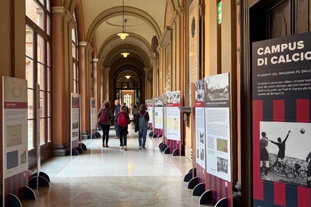The exhibition on Bologna FC’s student players