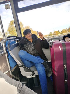 Muhammad Ammar on a bus - Student Ambassador from Pakistan Muhammad Ammar on a bus - Student Ambassador from Pakistan