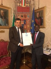 Rector Prof. Francesco Ubertini and Luzindana Adam Buyinza Rector Prof. Francesco Ubertini and Luzindana Adam Buyinza