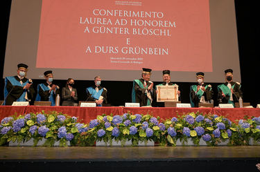 Honorary degree for Günter Blöschl and Durs Grünbein, award ceremony
