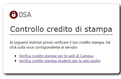 Controllo crediti di stampa