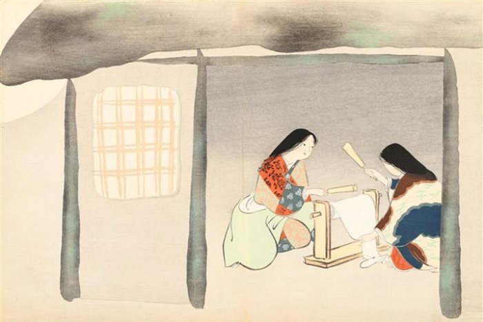 stampa giapponese che raffigura due donne