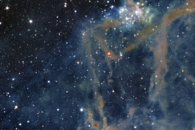 Una porzione di LDN 1641, una nebulosa interstellare nella costellazione di Orione (Immagine: ESA/Euclid/Euclid Consortium/NASA; elaborazione di M. Schirmer - MPIA, Heidelberg; licenza: CC BY-SA 3.0 IGO o ESA Standard Licence)