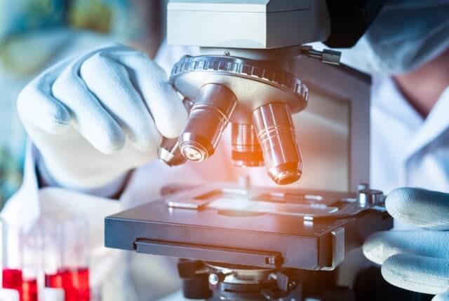 Ricercatore al microscopio