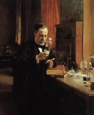 Louis Pasteur nel suo laboratorio, dipinto di Albert Edelfelt (1885). Fonte: Wikipedia