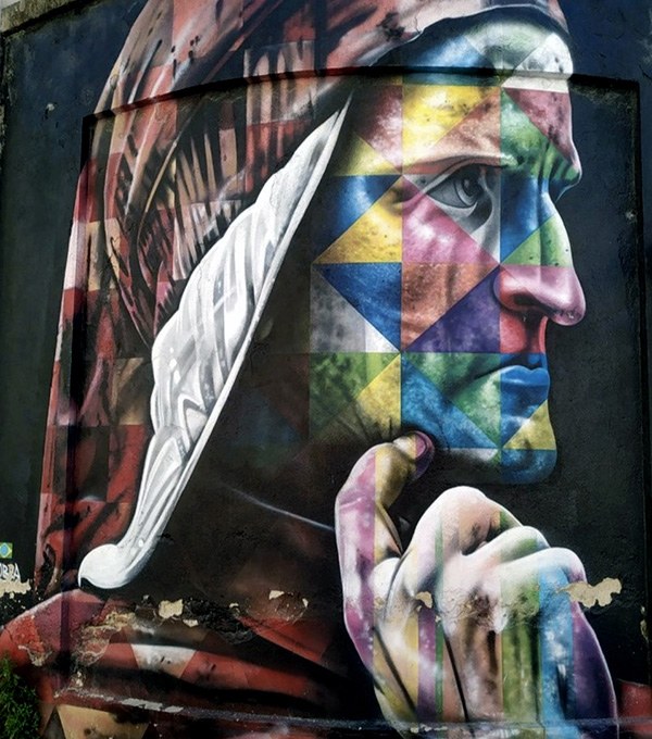 Murale di Kobra su Dante Alighieri